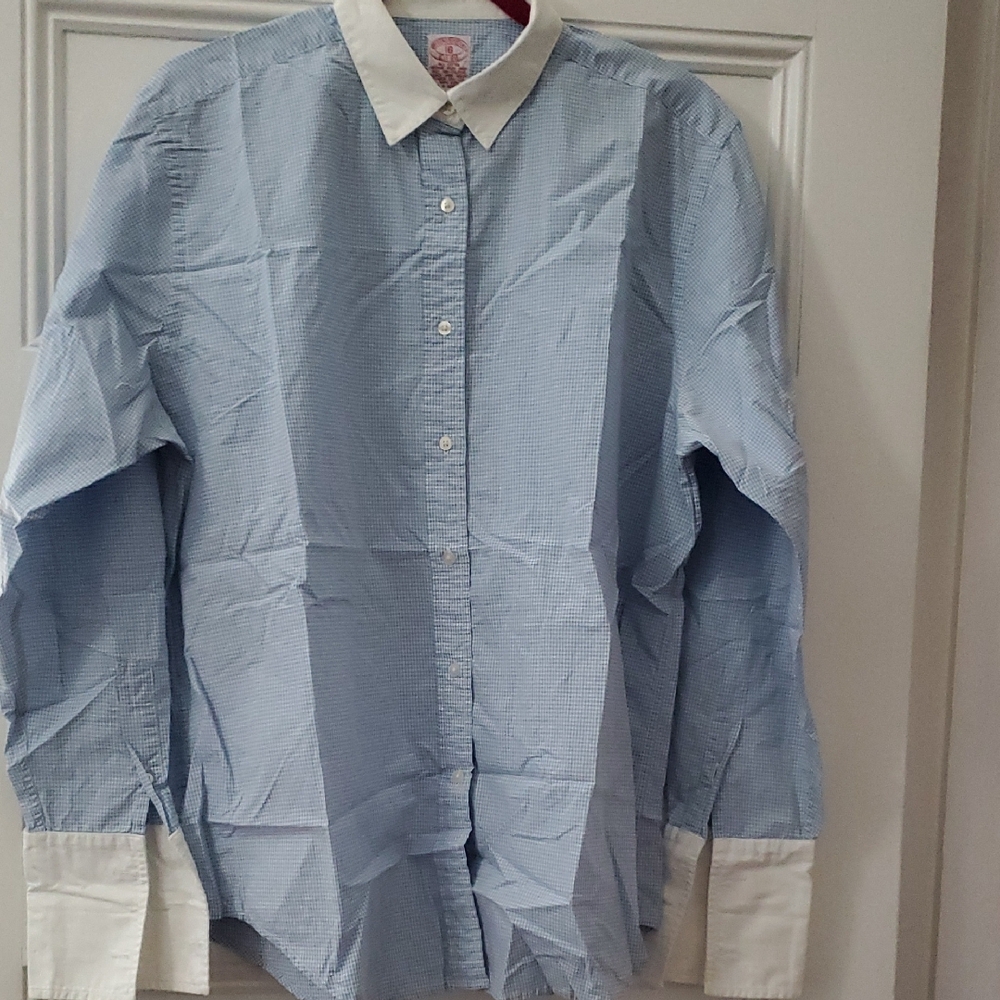 Brooks Brothers Blue and White Button Down Shirt